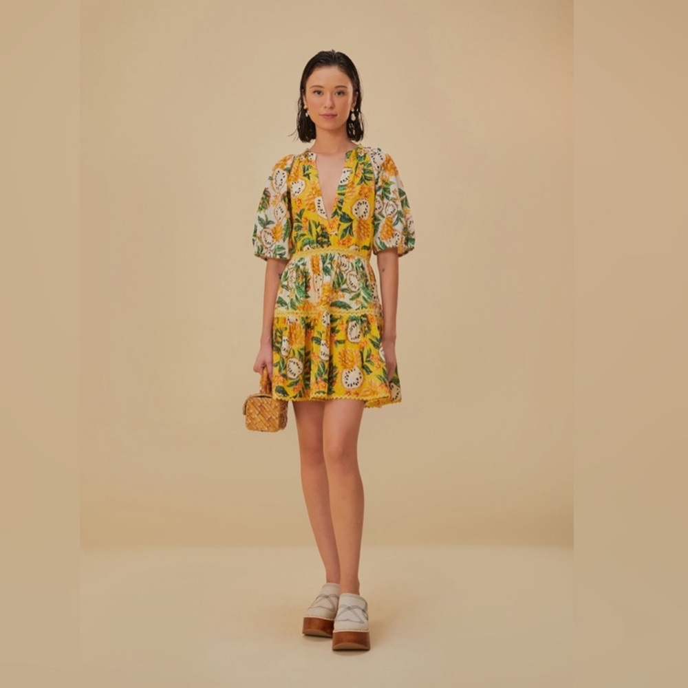 Yellow biriba farm rio dress - large